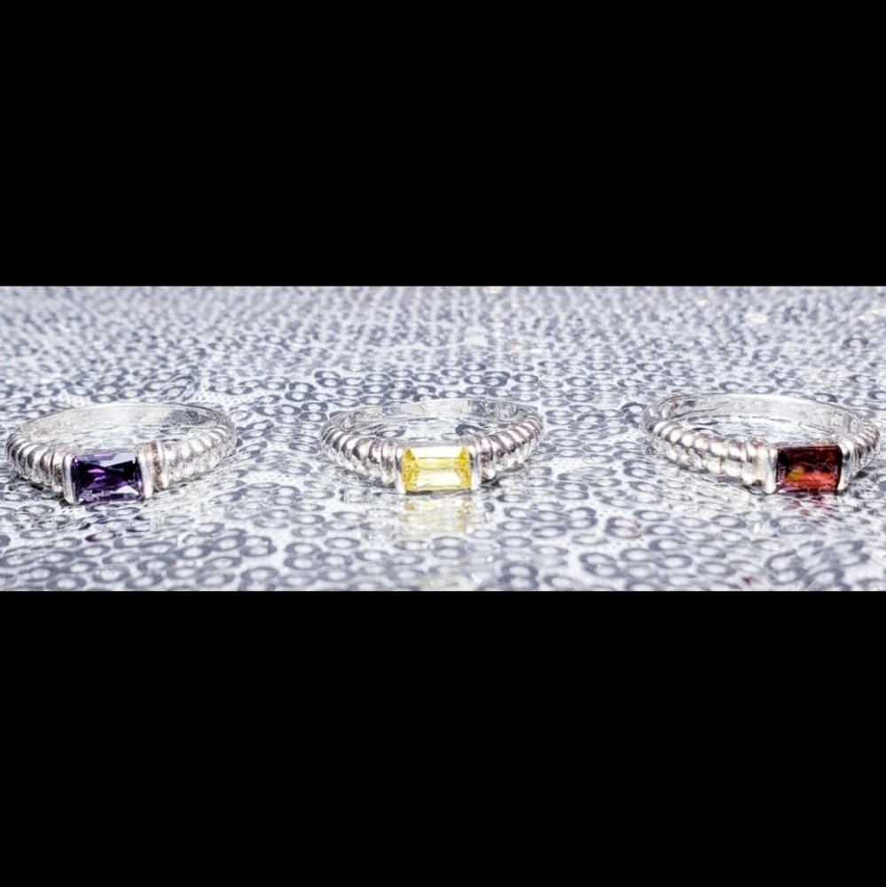 Stackable Sterling Silver Rings With Gemstones - image 3